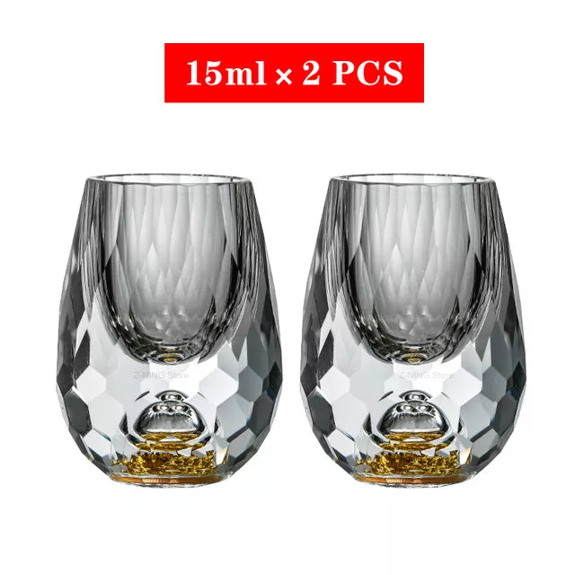 Junips | Crystal Glass Whiskey Glasses Bar Liqueur Sphere Cups Sake and Shochu Double-Walled Thick Bottoms Small Capacity Tea Cups