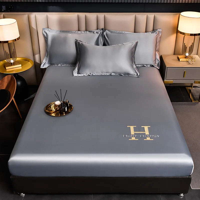 Junips | Solid Color Silk Bed Sheet