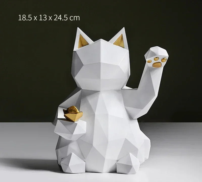 Junips | Nordic Minimalism Geometry Lucky Cat Statues