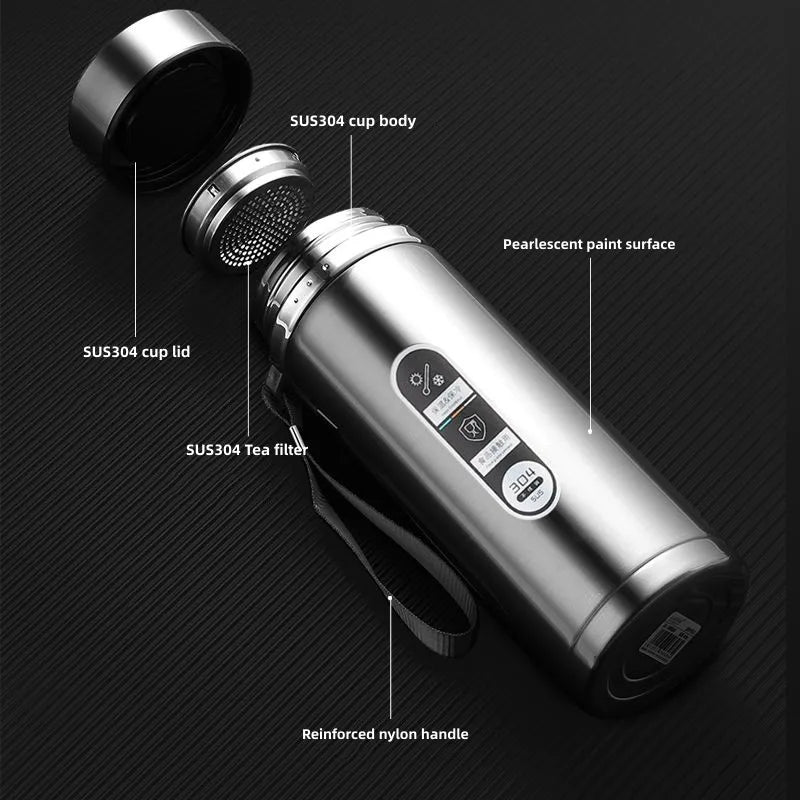 Junips | 800ml-1L Stainless Steel Thermos – Portable Vacuum Flask with LED Temperature Display