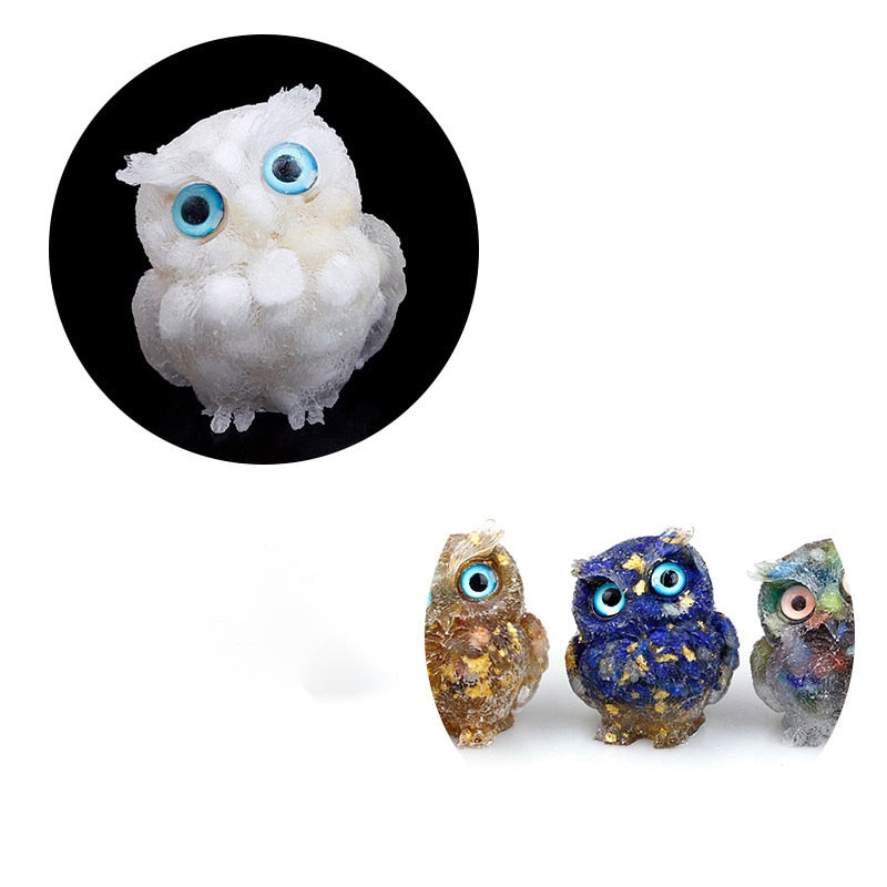Junips | Natural Crystal Owl Figurine: Handmade Collector's Item