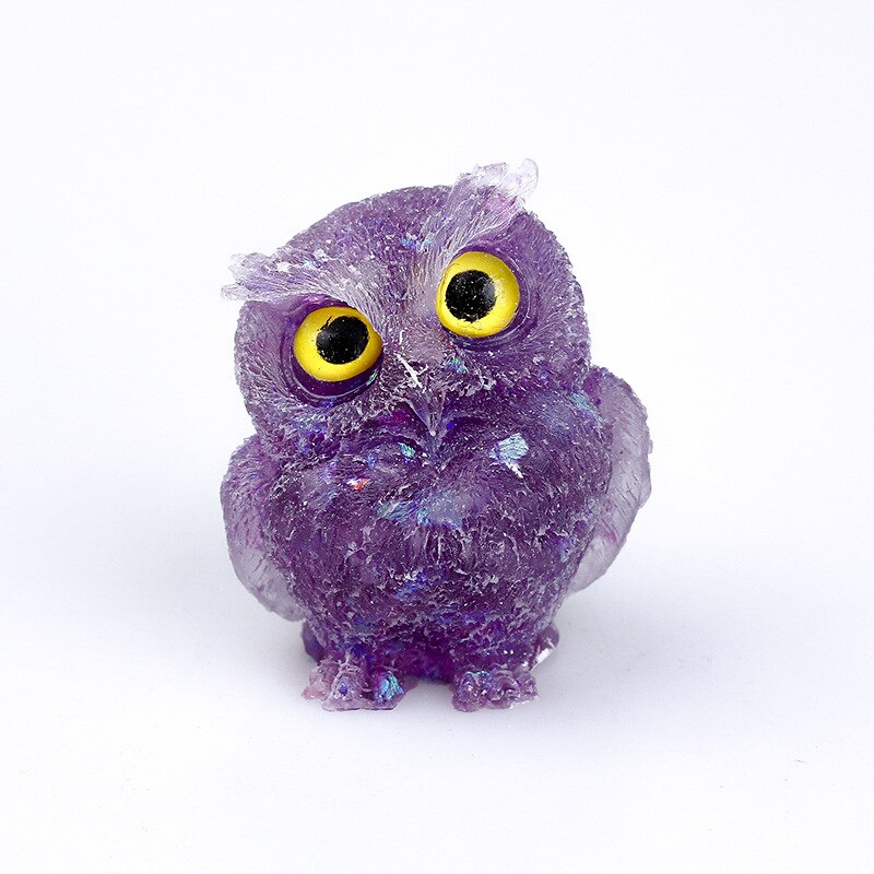 Junips | Natural Crystal Owl Figurine: Handmade Collector's Item