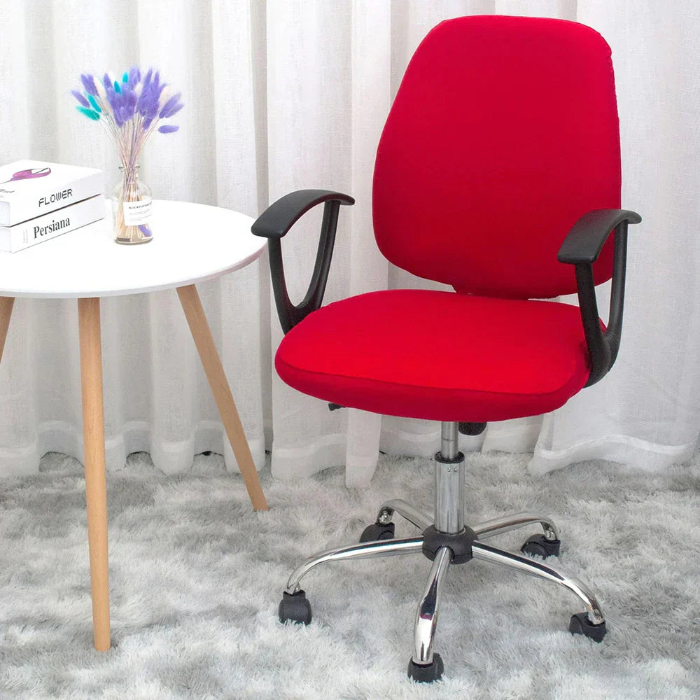 Junips | 2-piece Split Office Rose Chair Covers