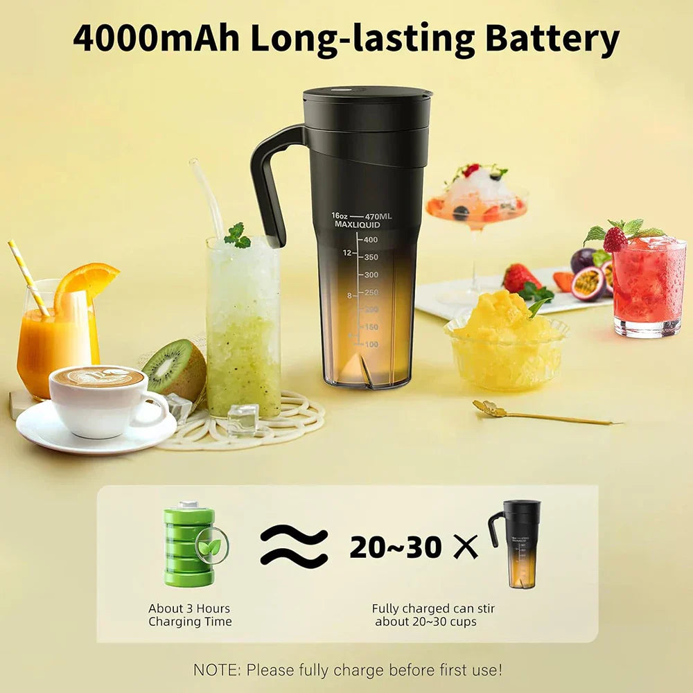Junips | Portable Juicer - Rechargeable Mini Mixer with 6 Sharp Blades for Shakes and Smoothies
