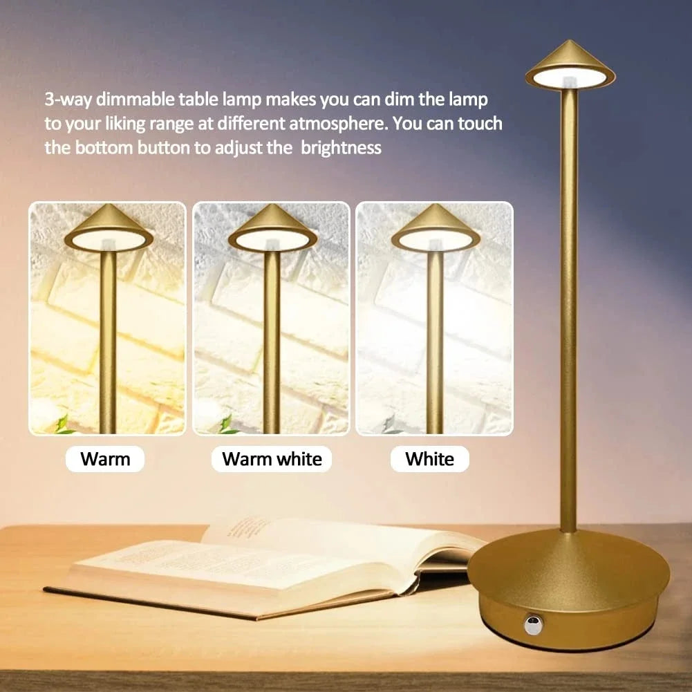 Junips | Rechargeable Table Lamp Creative Dining Room Touch Led Hotel Bar Coffee Pina Pro Table Lamp Decorative Desk Lamp