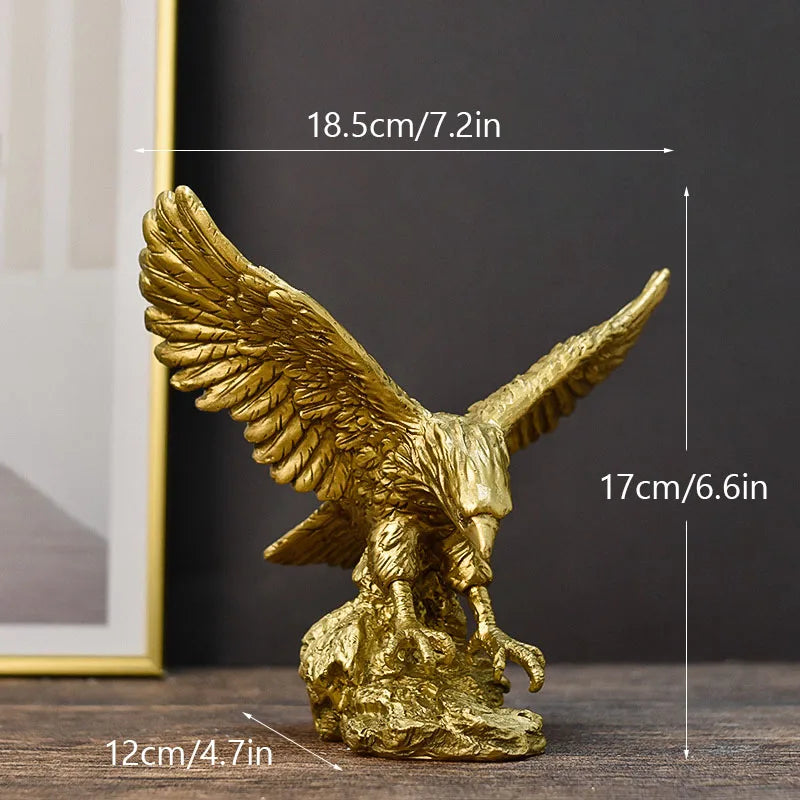 Junips | Resin Golden Eagle Statue Art Animal Model Collection Ornament Home Office Desk Feng Shui Decor Figures simple