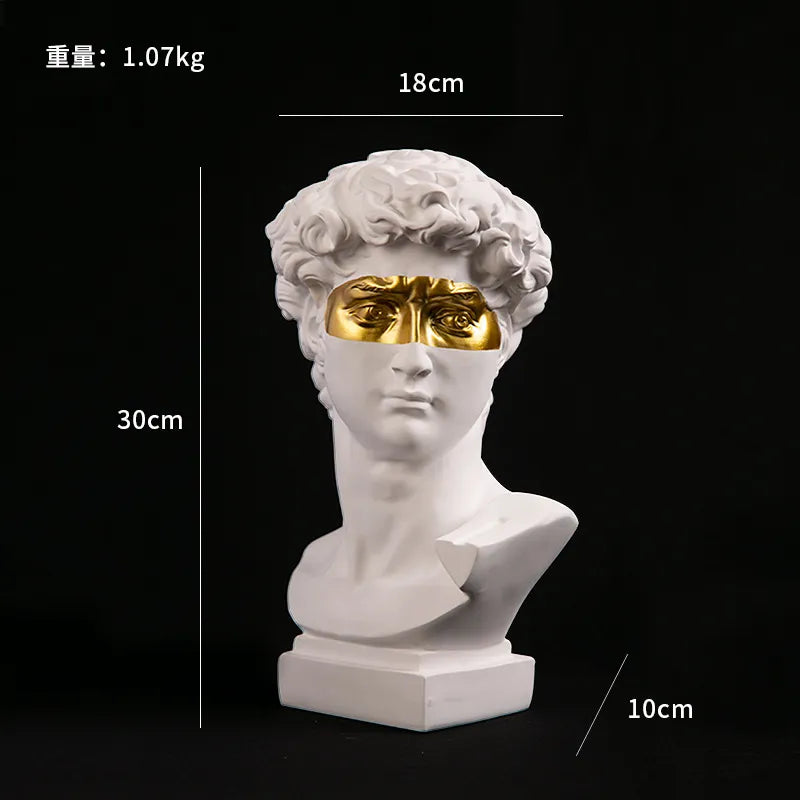 Junips | European Home Decor David Head Resin Statues Statues Home Decor Modern Abstract Art Bust Sculpture Art Sketch Practice