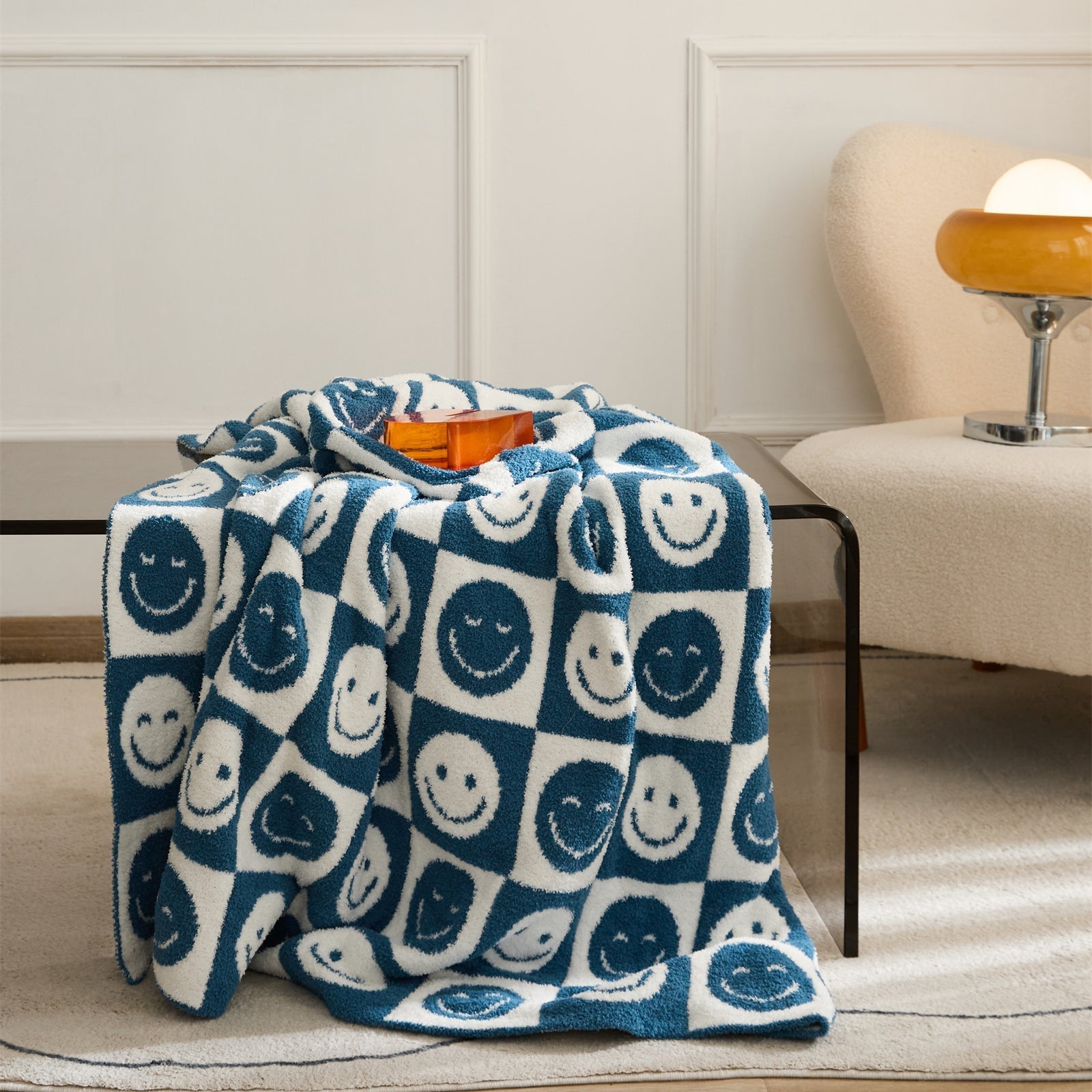 Junips | Smiley Checked Blanket