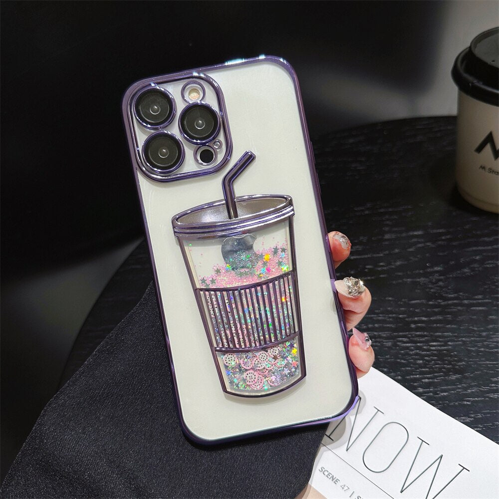 Junips | Glitter Star Drink Cup iPhone Case