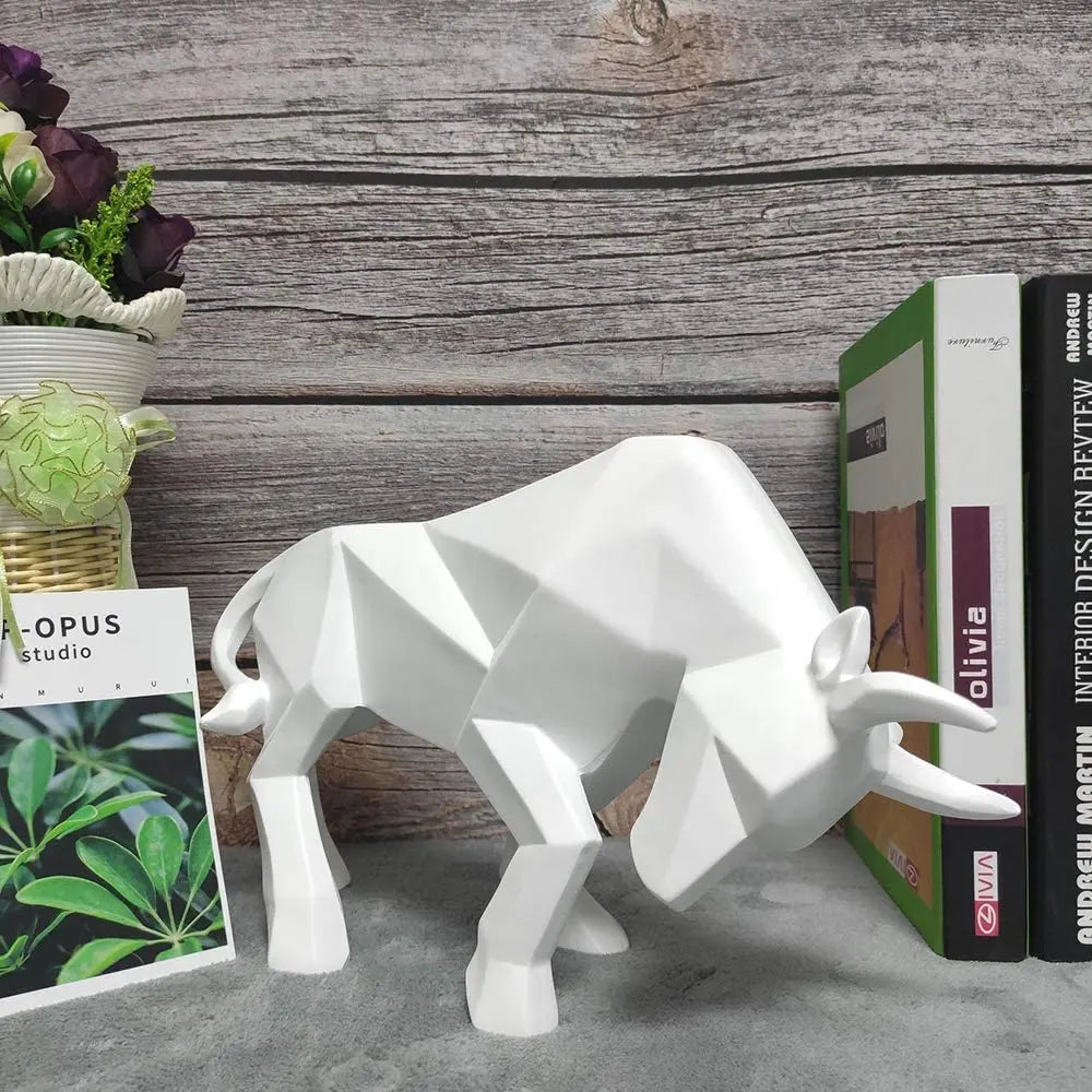 Junips | YuryFvna Modern Geometric Bull Statue, Ornament, Café, Bull Sculptures, Animal Figures, Abstract Hotel Home Decoration