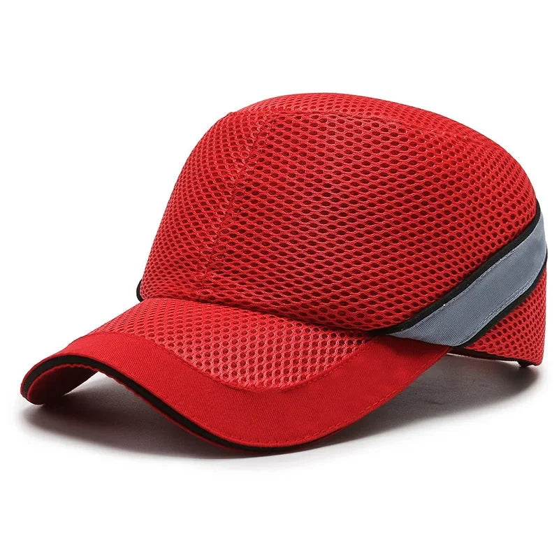 Junips | Red Safety Bump Cap - Helmet with hard ABS inner core for head protection at home, work, and factory