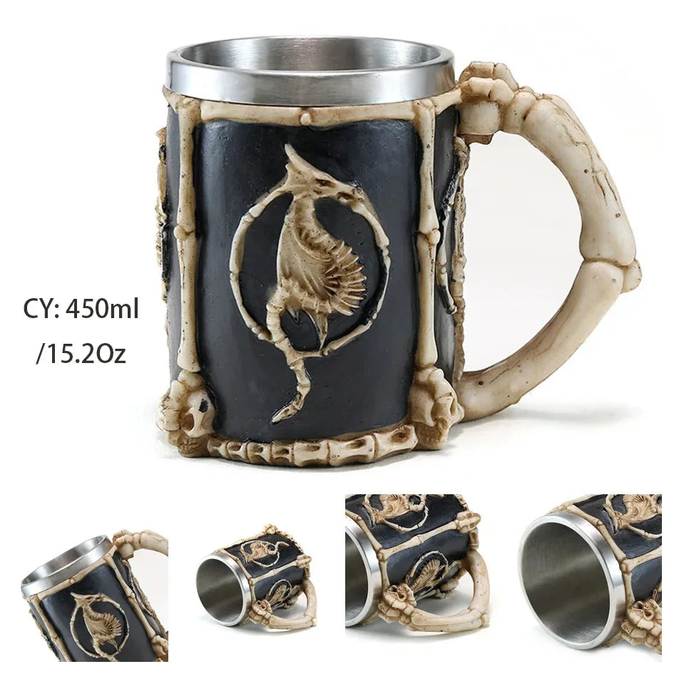 Junips | Medieval Dragon Resin Stainless Steel Mug as Coffee Mug or Tea Mug