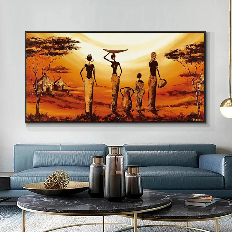 Junips | Plus Sizes Abstract African Woman Canvas Painting