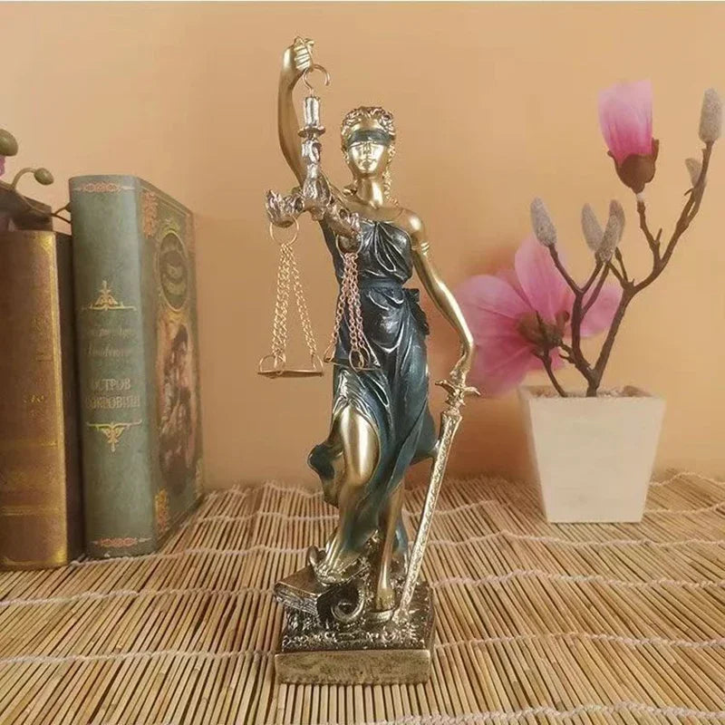 Junips | ERMAKOVA European antique bronze Greek goddess of justice statue Fair Angels resin sculpture ornaments desktop home decoration gift