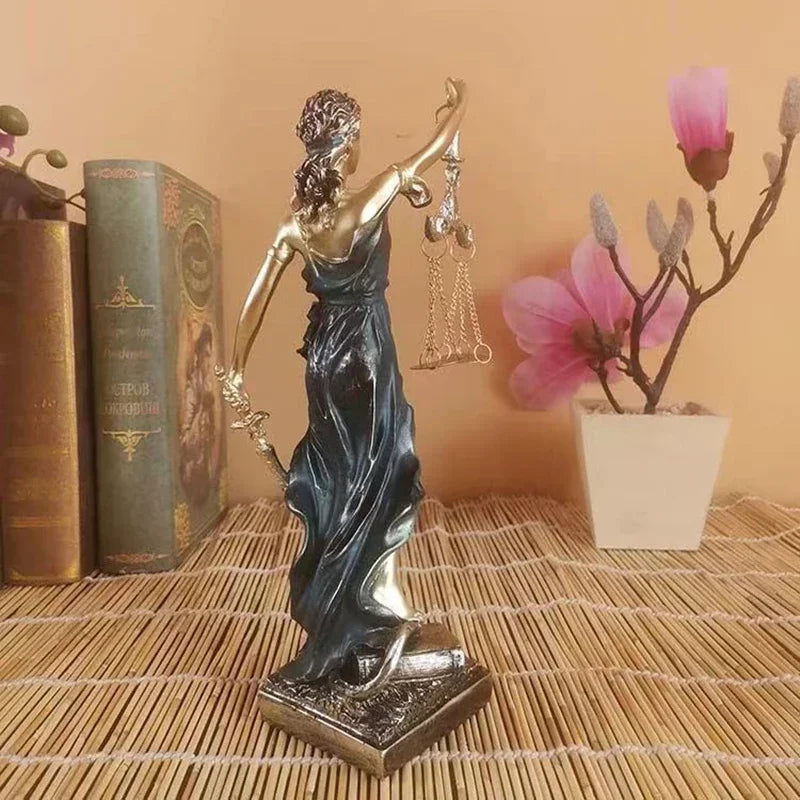 Junips | ERMAKOVA European antique bronze Greek goddess of justice statue Fair Angels resin sculpture ornaments desktop home decoration gift