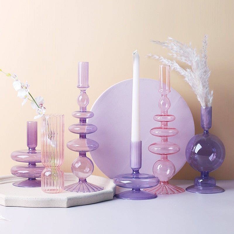 Junips | Lilac Candle Holder made of Glass
