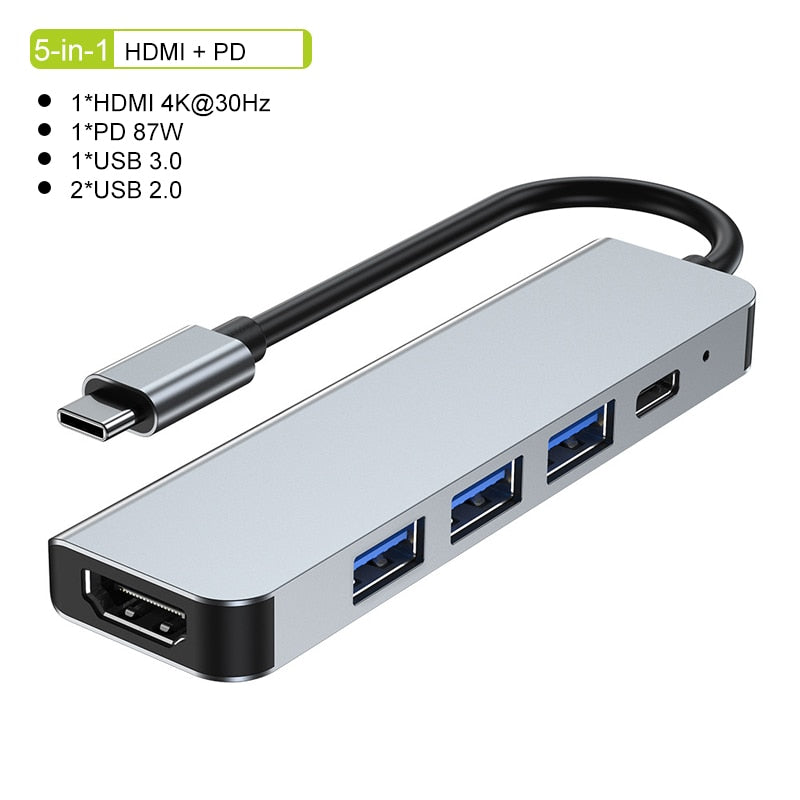 Junips | Thunderbolt 3 USB-C Hub with HDMI, PD, SD/TF for MacBook Air M1 and iPad Pro