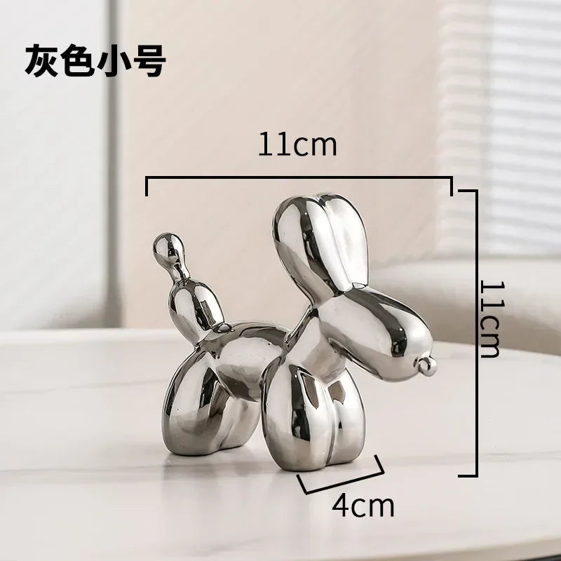 Junips | Nordic Ceramic Balloon Dog Sculpture Gold Animal Decorations Statue Living Room Ornaments Creative Desktop Ornament Home Decor