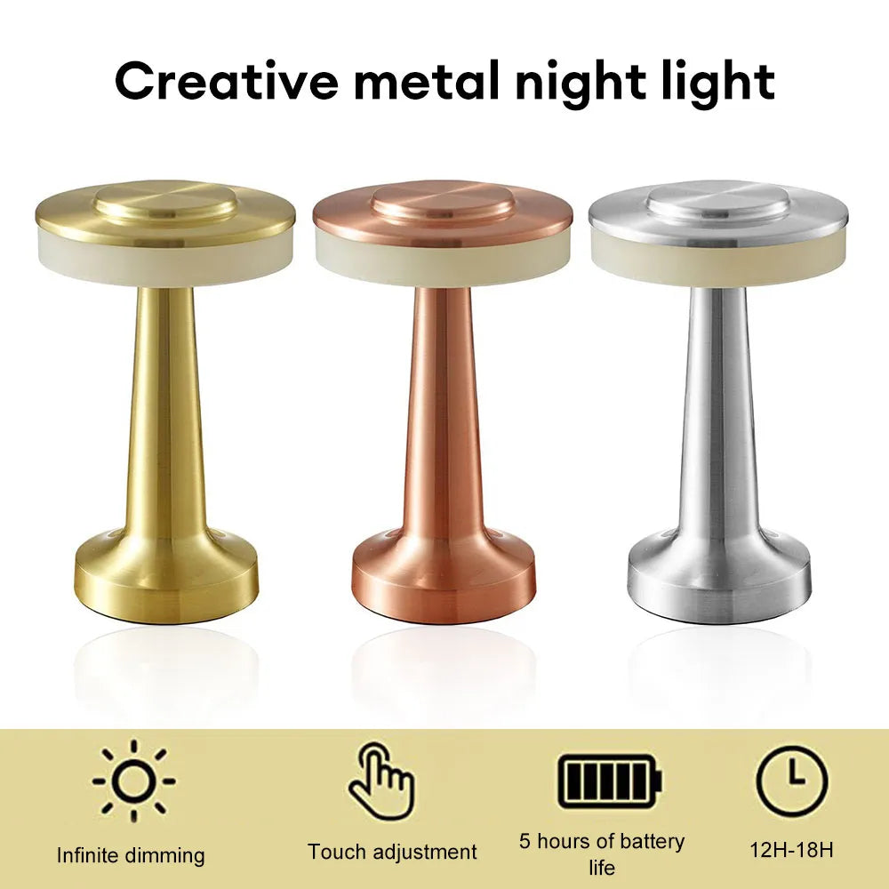 Junips | Retro Led Table Lamp Usb Rechargeable Infinitely Dimmable Night Light Camping Light Suitable For Bar Lampbedroom Ambient Light