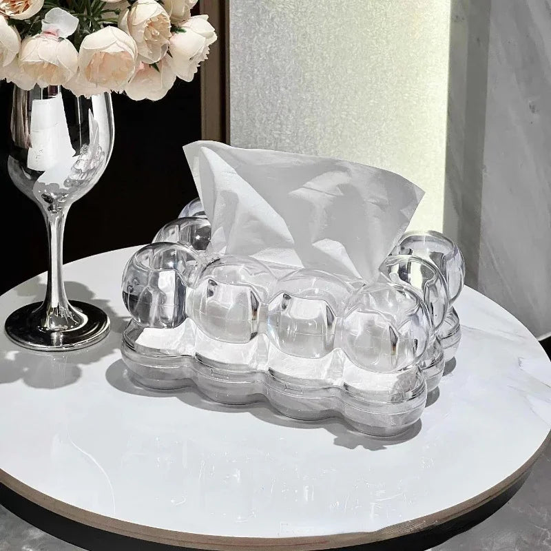 Junips | LumiScape Tissue Box – Sculptural Acrylic Design for Modern Elegance