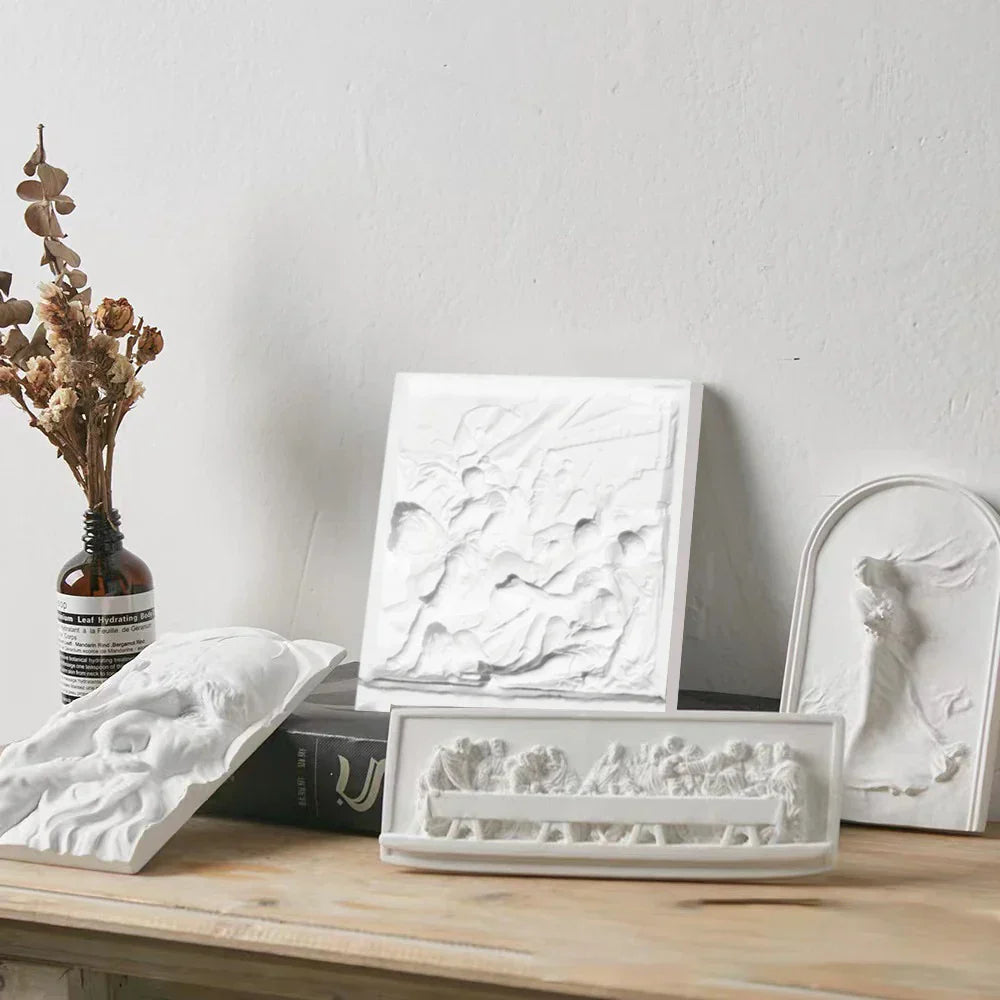 Junips | Nordic INS Style Character Plaster Statue DIY Painted Sketch Photography Props Table Decorations Home Art Plaster Decoration