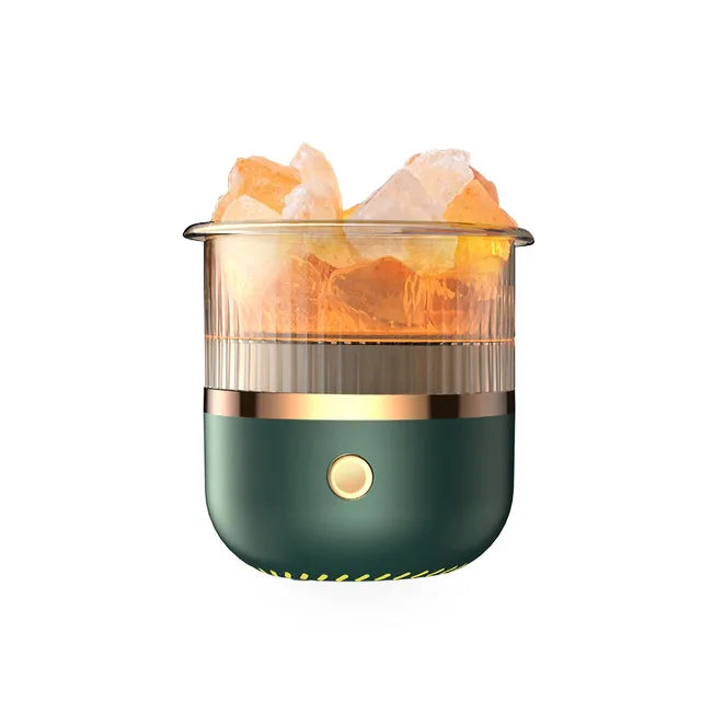 Junips | Himalaya salt crystal lamp & essential oil diffuser, USB ultrasonic humidifier for home & office