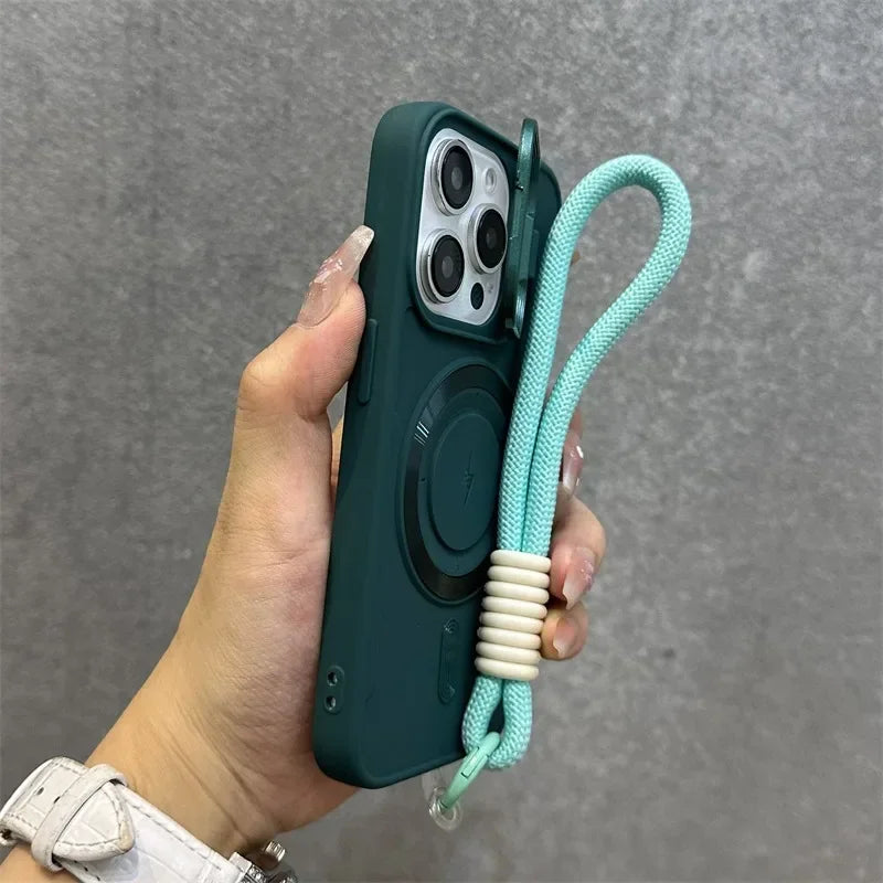 Junips | Magnetic Soft Wrist Bracket Lens Cover iPhone Case