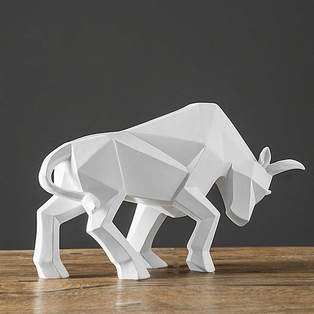 Junips | YuryFvna Modern Geometric Bull Statue, Ornament, Café, Bull Sculptures, Animal Figures, Abstract Hotel Home Decoration