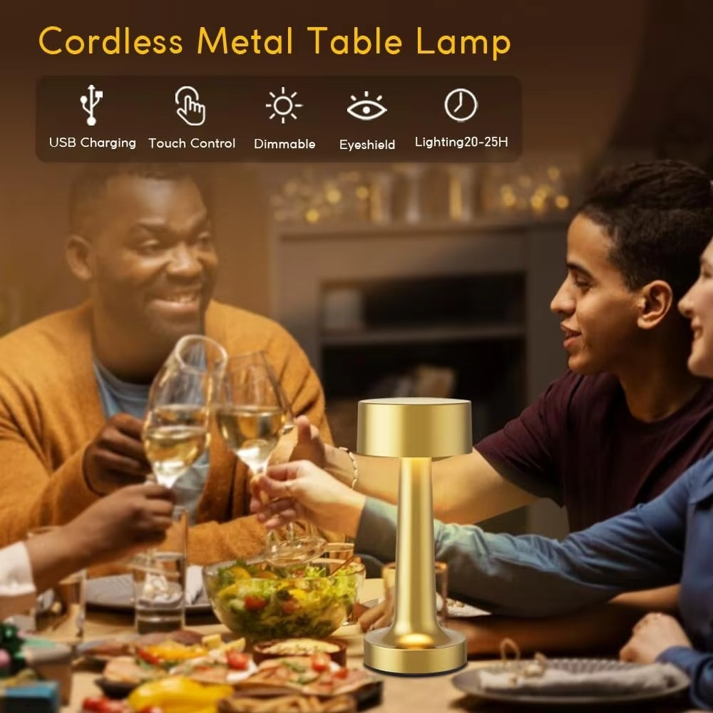 Junips | Retro LED Touch Sensor Table Lamp - Rechargeable Night Light for Home Interiors