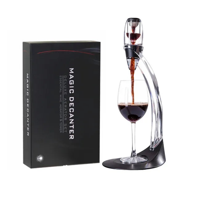 Junips | Bernoulli Wine Aerator & Decanter Set | Rapid Oxygenation Filter System | Acrylic Pourer with Stainless Steel Sieve | Professional Barware Diffuser