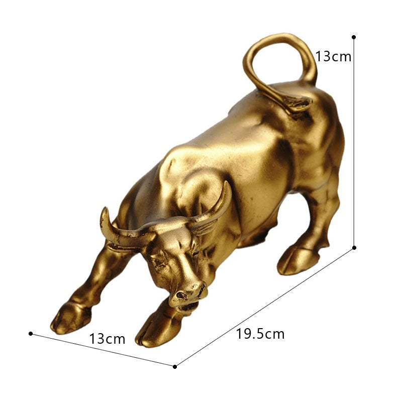 Junips | Graffiti-Painting Resin Bull Figures Home Living Room Bedroom Office Desktop Feng Shui Ornaments Collection Statues