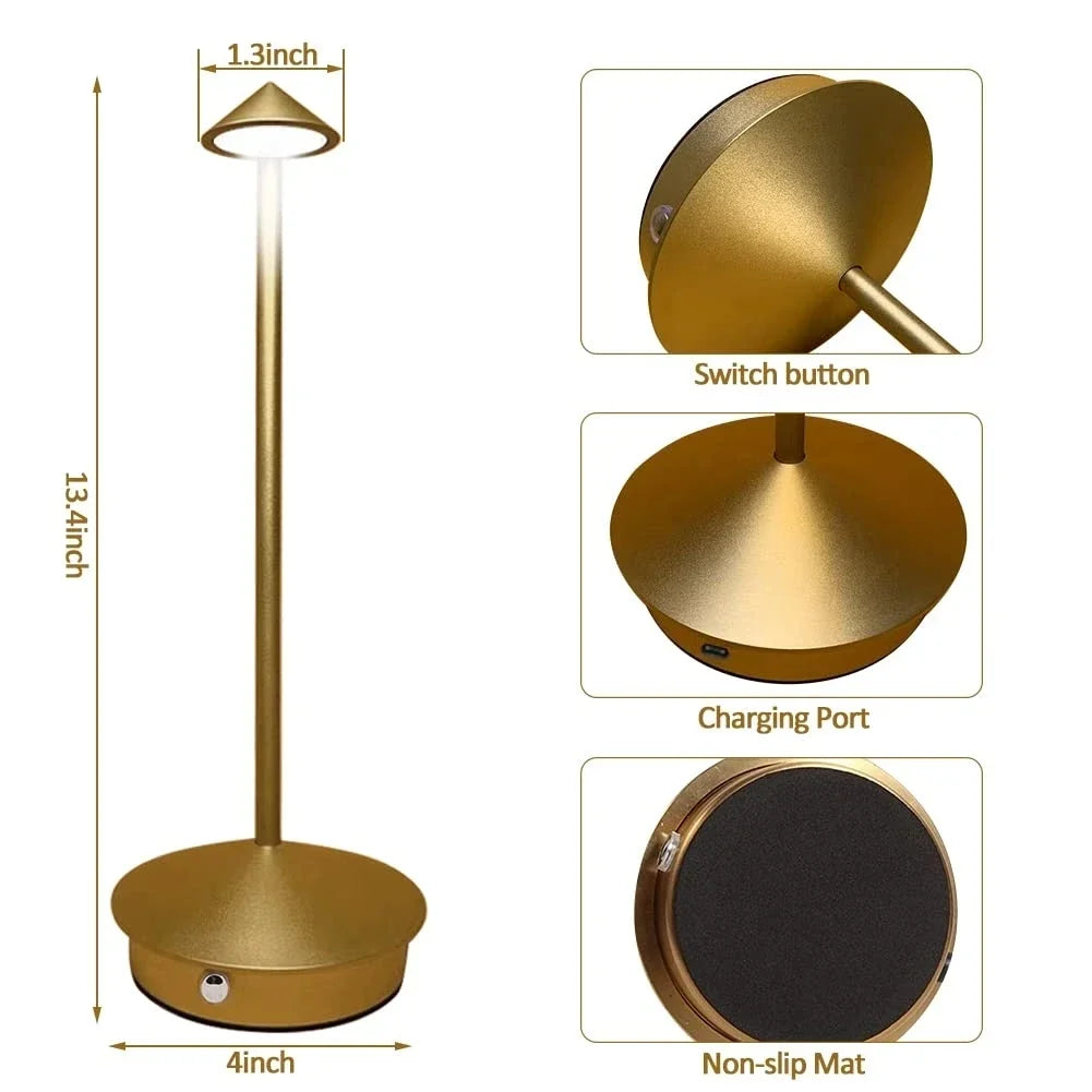Junips | Rechargeable Table Lamp Creative Dining Room Touch Led Hotel Bar Coffee Pina Pro Table Lamp Decorative Desk Lamp