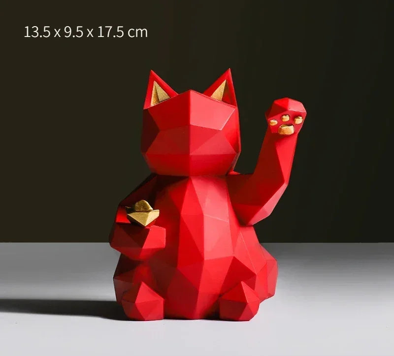Junips | Nordic Minimalism Geometry Lucky Cat Statues