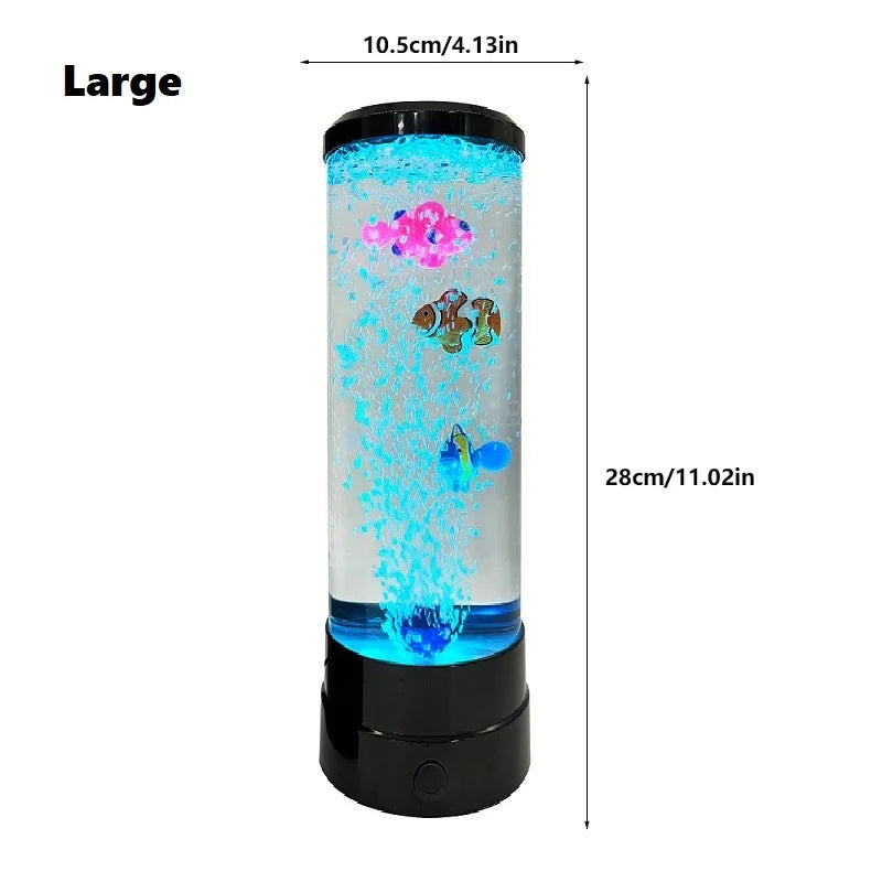 Junips | Simulated Led Colorful Large Bubble Fish Light Aquarium Tank Usb Night Light for Home Desk Bedroom Living Room
