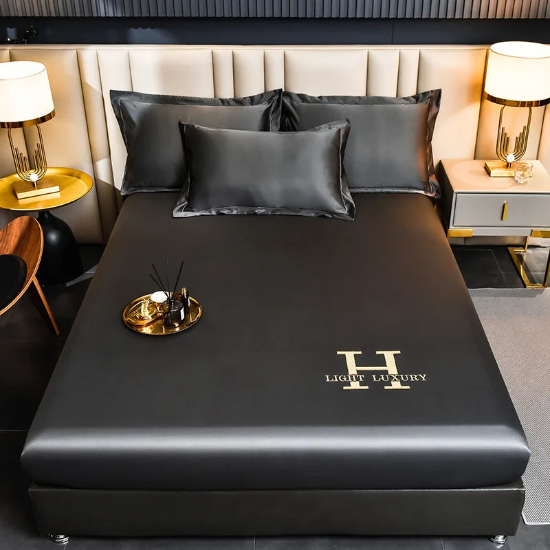 Junips | Solid Color Silk Bed Sheet