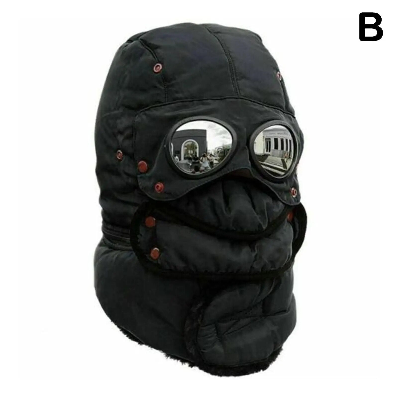 Junips | Polar Vision Thermo Windproof Face Covering Beanie | Integrated Optical Shield & Face Guard | High-Density Thermal Fleece Lining | 52-58cm Universal Stretch Fit | Wind-Resistant Winter Headwear
