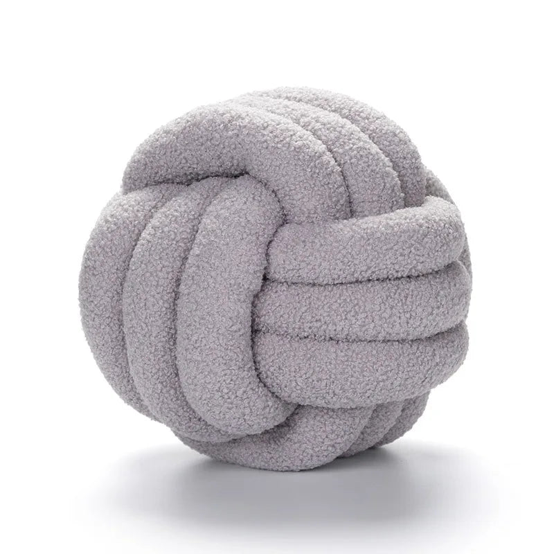 Junips | Throw Pillow - Cozy - Hand-Knotted Ball - Sheepskin