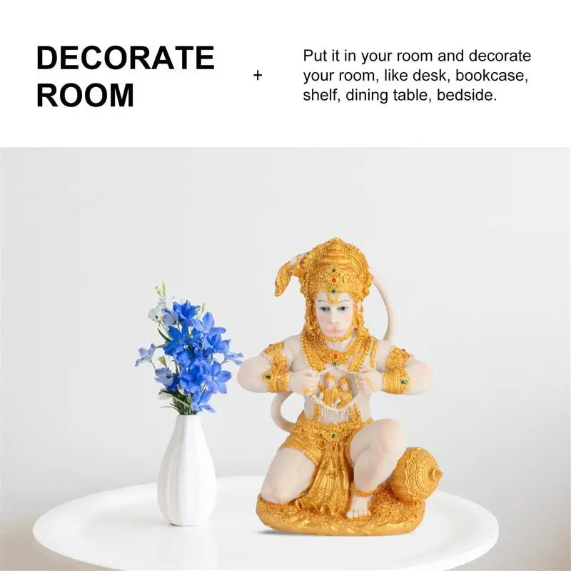 Junips | 1 Piece Hanuman Buddha Monkey God Figurine Southeast Asian Style Home Sculpture Lord Hanuman Statue Buddha Figur Ornament