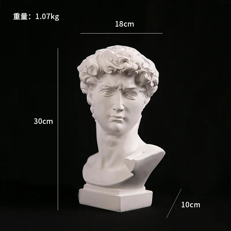 Junips | European Home Decor David Head Resin Statues Statues Home Decor Modern Abstract Art Bust Sculpture Art Sketch Practice
