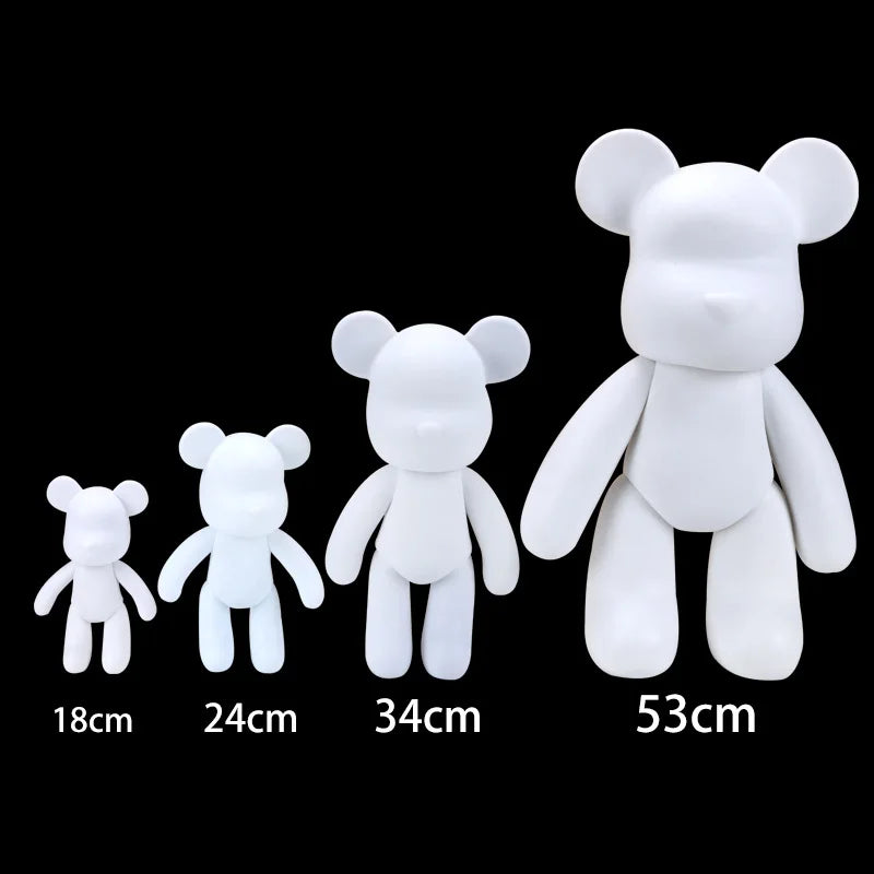 Junips | Graffiti Painted Fluid Violent Bear White Body Ornaments DIY Handmade Personalized Model Home Desktop Decoration Accessories New