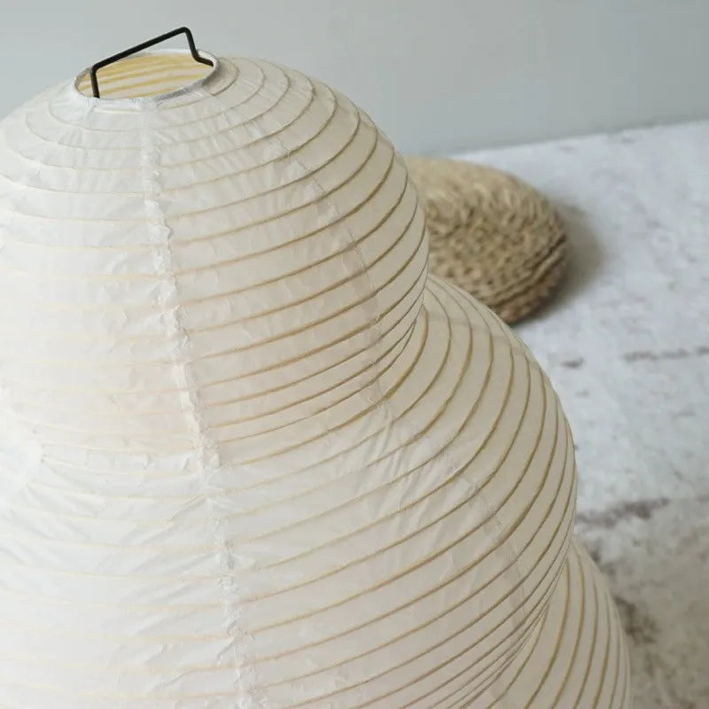 Junips | Japanese Wabi-Sabi tripod floor lamp bedroom nightstand living room dining room study loft decor desk lamp white rice paper table lamp
