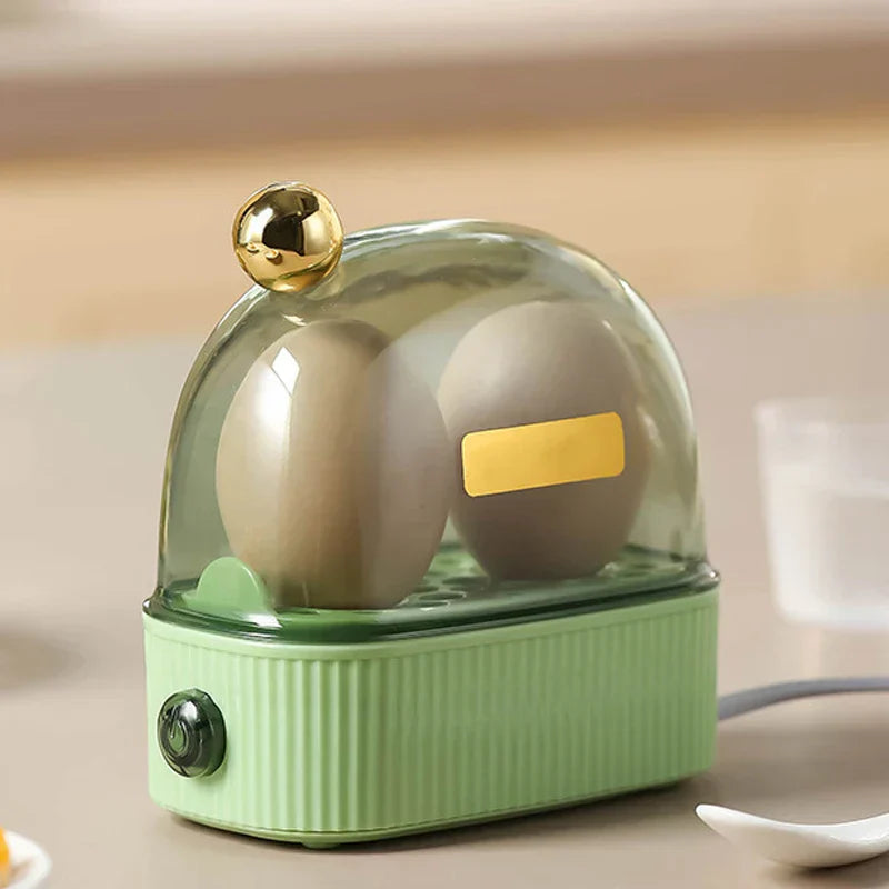 Junips | 120W 220V Electric Egg Cooker & Egg Poacher - Automatic Mini Breakfast Machine for 2 Eggs, Portable Steamer