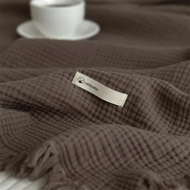 Junips | Solid color cotton sofa blanket