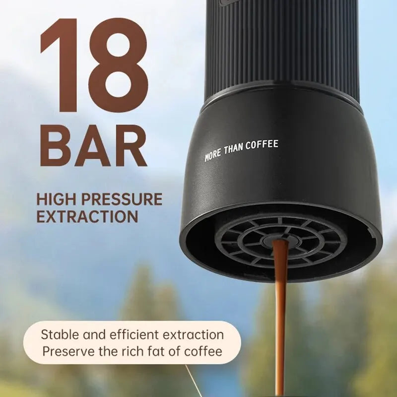 Junips | Portable Coffee Machine 18 Bar, Hand Pressure Operation, ZZUOM CM101, Compact Extraction for Outdoor Camping Travel Use