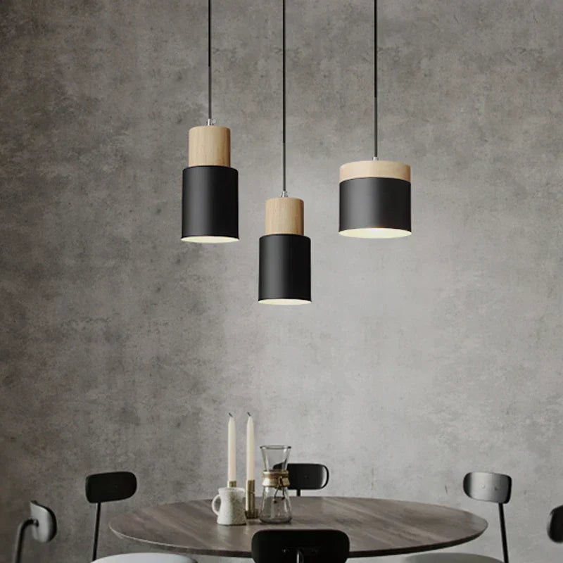 Junips | Nordic LED Pendant Lights Made of Metal and Wood - Modern Hanging Lamps for Dining Room and Kitchen