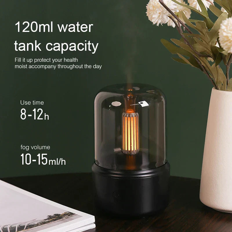 Junips | Retro Aroma Diffuser with Night Light - USB Essential Oil Air Humidifier for Home and Office