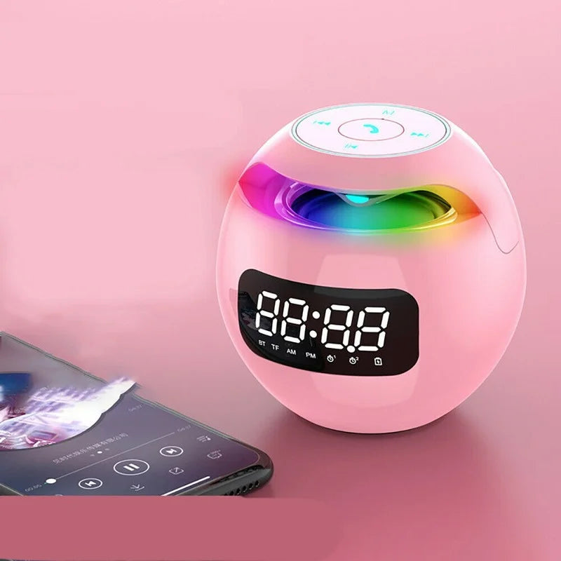 Junips | Digital LED Alarm Clock with Bluetooth Speaker & Colorful Night Light – Motion Sensor, Rechargeable, 5W Sound