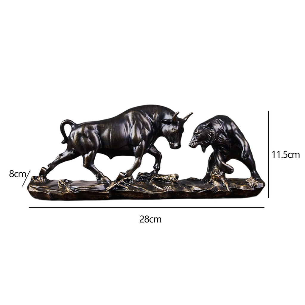 Junips | Feng Shui Bear and Bull Statue, Bull Figure, Collection Cow Sculptures Animal