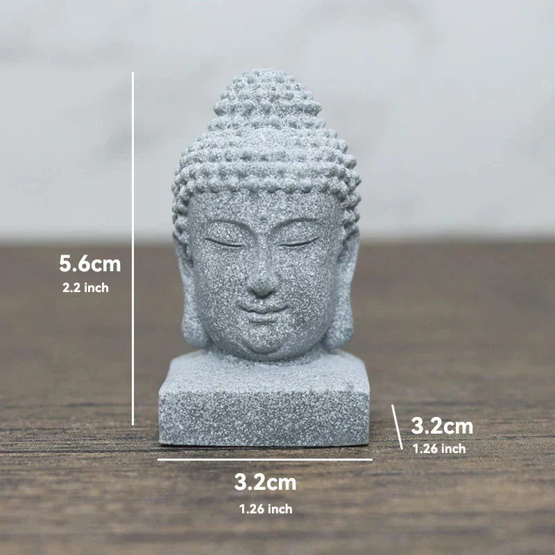 Junips | Buddha Stone Statue Small Buddhist Monks Tibetan Buddhism Figures Zen Garden Ornament Meditation Home Aquarium Decoration