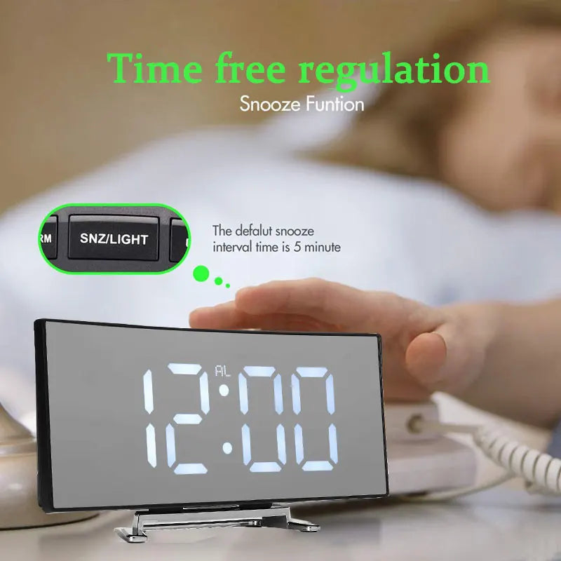 Junips | Curved Screen Digital Alarm Clock
